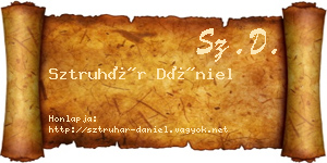 Sztruhár Dániel névjegykártya